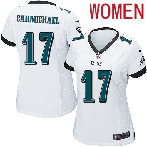 Women Philadelphia Eagles #17 Harold Carmichael Nike White Game NFL Jersey